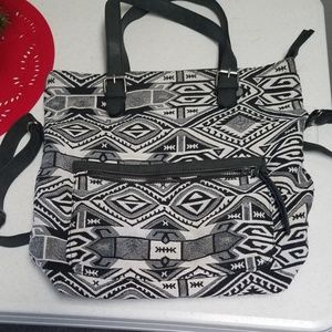 Black and white crossbody purse